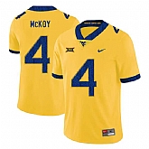 West Virginia Mountaineers 4 Kennedy McKoy Yellow College Football Jersey Dzhi,baseball caps,new era cap wholesale,wholesale hats